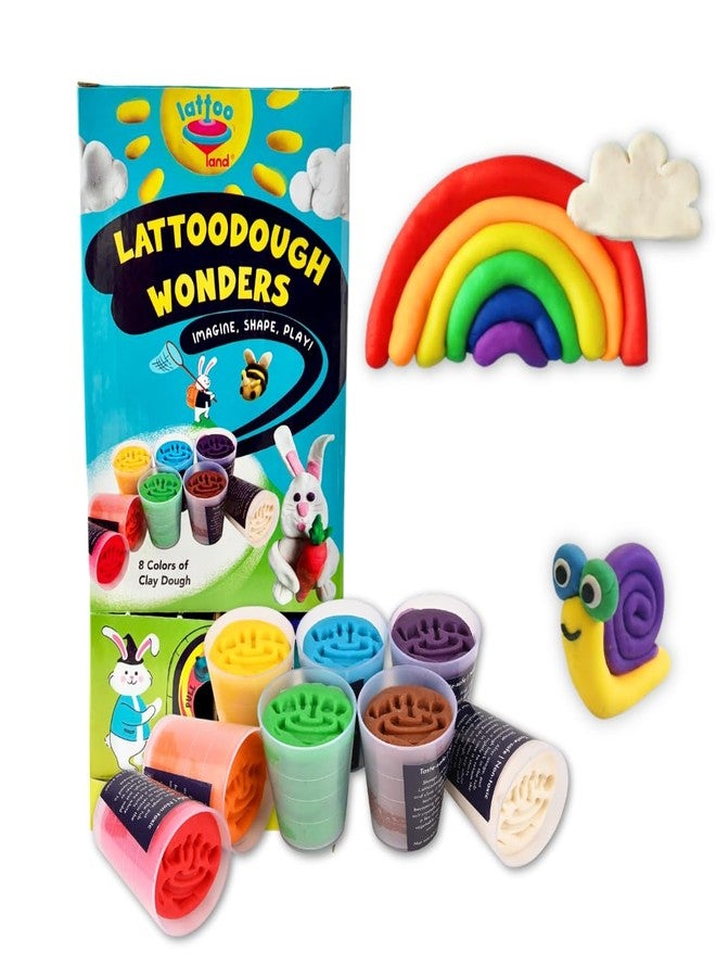 Lattooland Natural Clay Dough for Kids | Taste-Safe | Vibrant | Does not Dry up Easily | Soft | Multi-Colours | Non-Toxic | Lab-Certified (8 Colors of Dough) | Moudling Toys for Children - Image 1